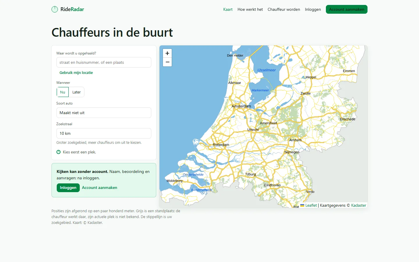 Ride Radar map