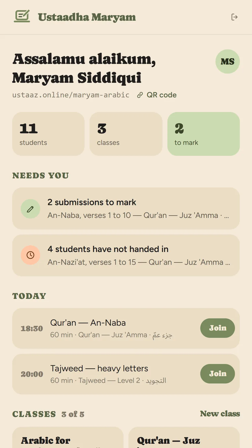 Tutor home
